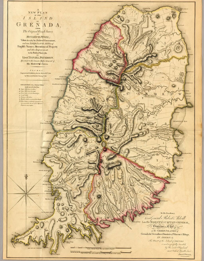 Map of Grenada, 1780. Courtesy of the John Carter Brown Library