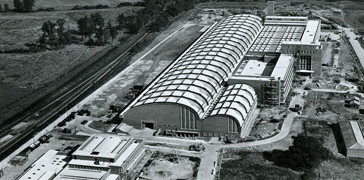 Aerial view of Debden Printing Works